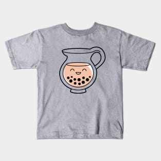 Cute Bubble Tea Pitcher - Tea Time Kids T-Shirt